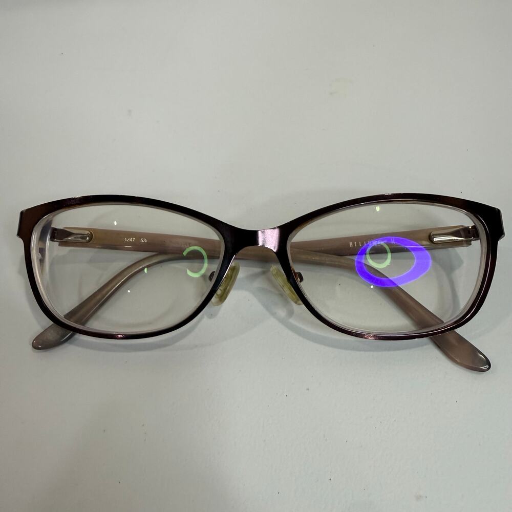 Helium Paris H247 Brown Rectangle Eyeglasses 53 17 Made in France Frames Only